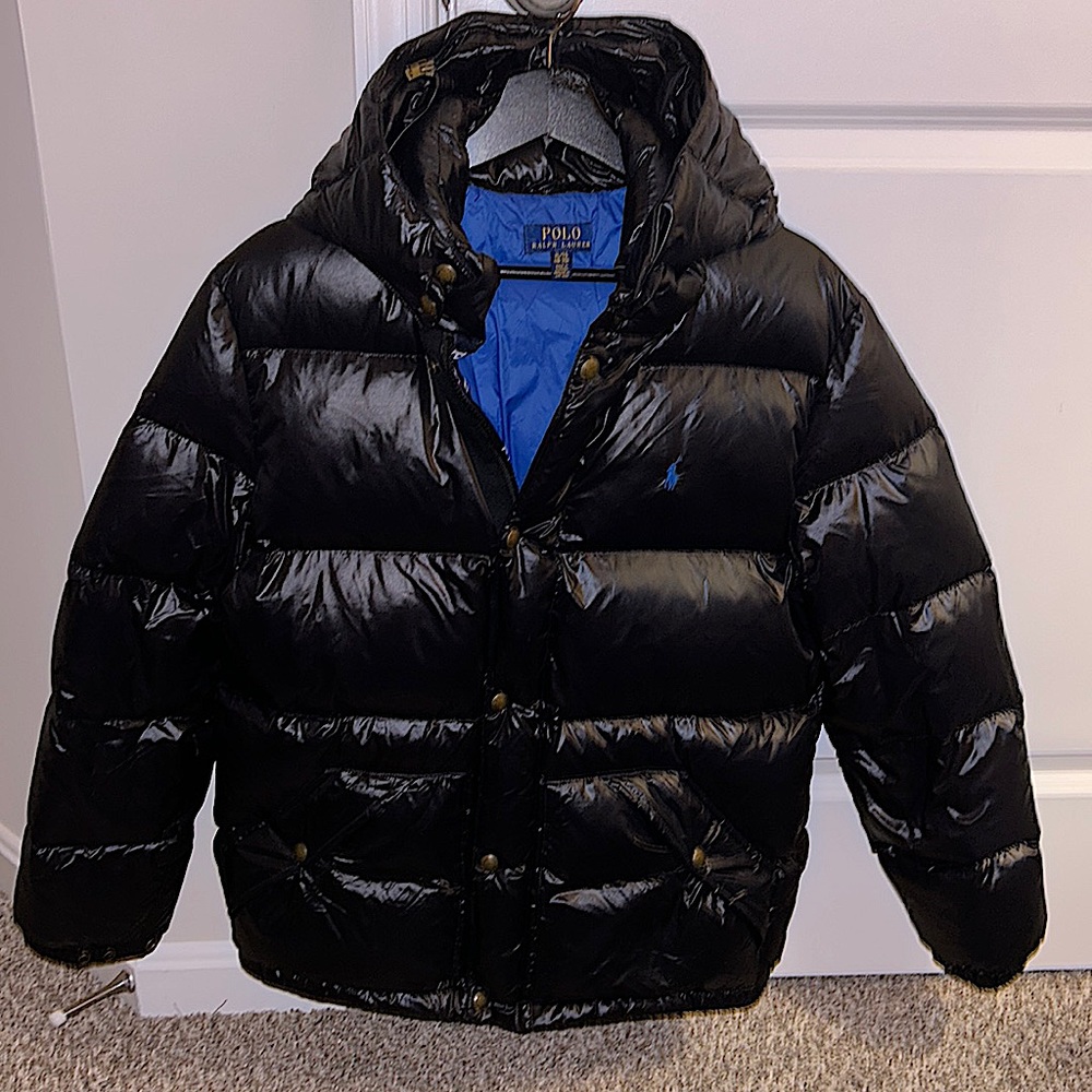 Ralph Lauren black water repellent down jacket. Size- Teen boys- 18-20 XXL